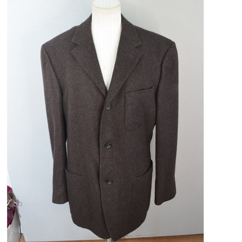 Ermenegildo Zegna Blazer 50 R Brown 100% Cashmere Soft Sport Coat Mens Luxury
